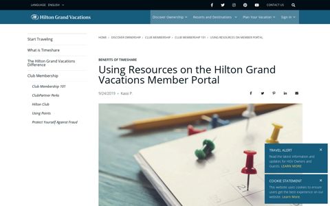 Using Resources on Member Portal | Hilton Grand Vacations