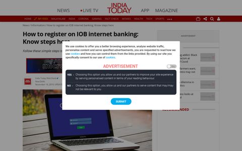 How to register on IOB internet banking: Know steps here ...