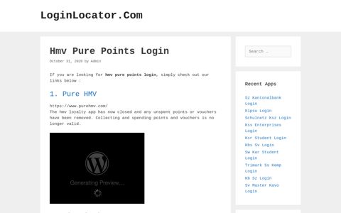 Hmv Pure Points Login - LoginLocator.Com