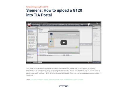 Siemens: How to upload a G120 into TIA Portal - AWC, inc.