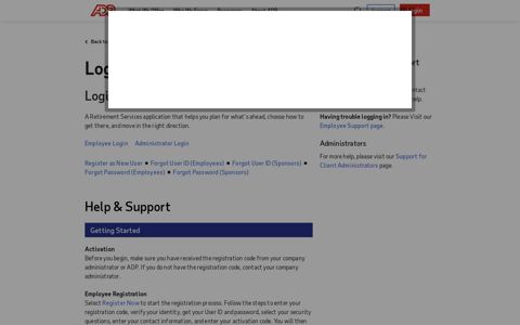 Login & Support | ADP 401k Plan| ADP Retirement Services