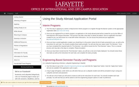 Using the Study Abroad Application Portal > Office of ...