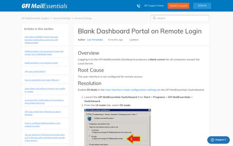 Blank Dashboard Portal on Remote Login – GFI ...