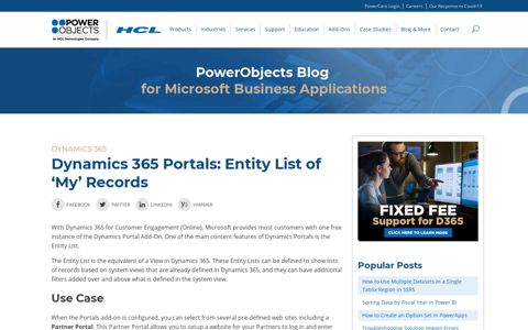 Dynamics 365 Portals: Entity List of 'My' Records | PowerObjects