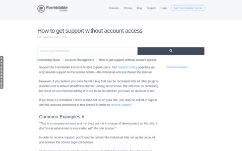 How to get support without account access - Formidable Forms