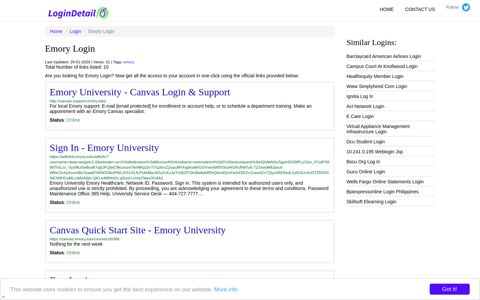 Emory Login Emory University - Canvas Login & Support - http ...