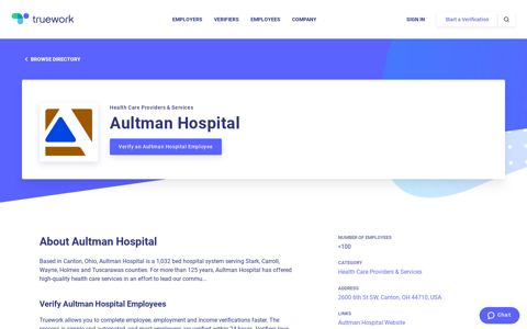 Employment Verification for Aultman Hospital | Truework