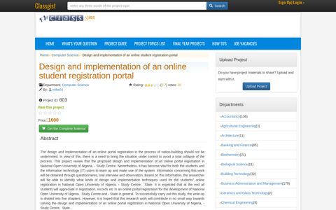 Design and implementation of an online student registration ...