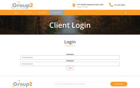 Client Login – Group 2 Technologies