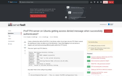 ProFTPd server on Ubuntu getting access denied message ...