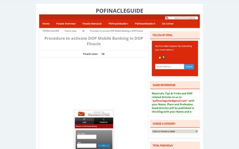 Procedure to activate DOP Mobile ... - POFINACLEGUIDE