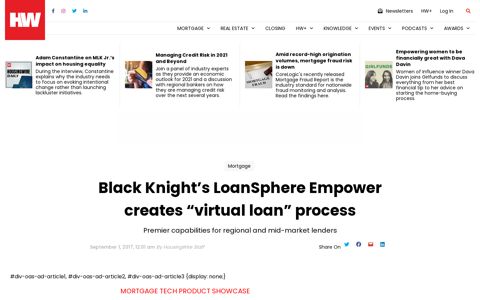 Black Knight's LoanSphere Empower creates "virtual loan ...