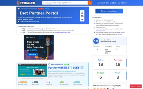 Eset Partner Portal - Portal-DB.live