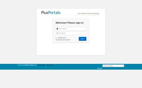 Welcome! Please sign in - PlusPortals - Rediker Software, Inc.