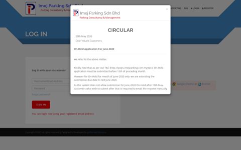 Imej Parking Sdn Bhd | Login