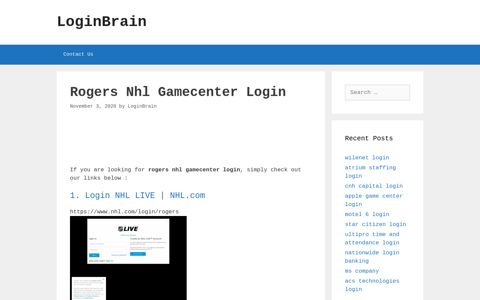 Rogers Nhl Gamecenter - Login Nhl Live | Nhl.Com - LoginBrain