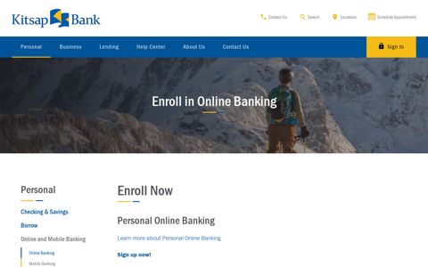Online Banking Enrollment > Personal | Kitsap Bank