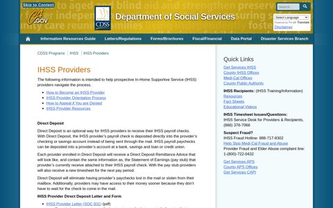 IHSS Providers - California Department of Social Services