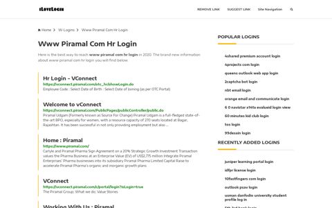 Www Piramal Com Hr Login ❤️ One Click Access