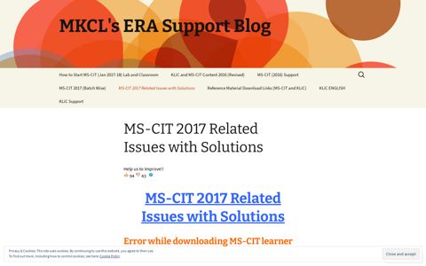 MS-CIT 2017 Related Issues with Solutions | MKCL's ERA ...