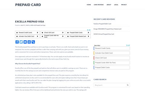 Excella Prepaid Visa | Prepaid Card
