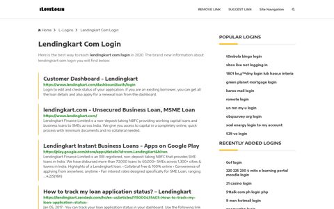 Lendingkart Com Login ❤️ One Click Access