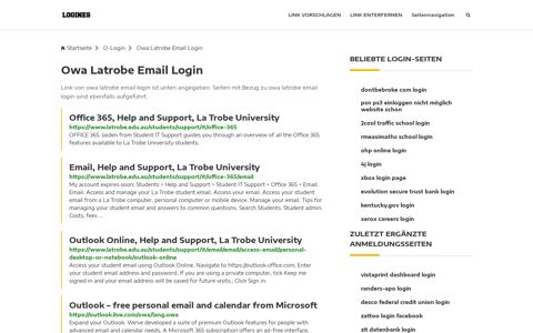 Owa Latrobe Email Login | Allgemeine Informationen zur Anmeldung