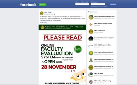 CMU Today - REMINDER: Online Faculty Evaluation System ...