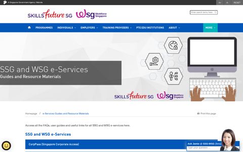 e-Services Guides and Resource Materials - SSG-WSG