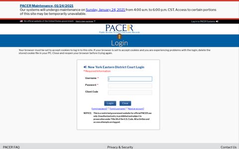 ECF / Pacer Login - Eastern District of New York - USCourts.gov