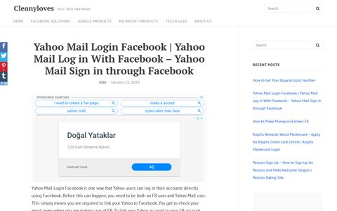 Yahoo Mail Login Facebook | Yahoo Mail Log in With ...