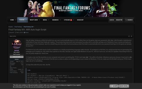 Final Fantasy XIV: ARR Auto-login Script | Final Fantasy Forums