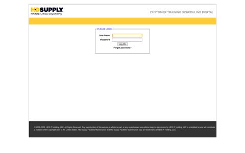 HD Supply | Customer Training Portal - Login Page