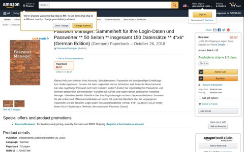 Passwort Manager: Sammelheft für Ihre Login-Daten ... - Amazon.com
