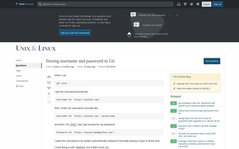 Storing username and password in Git - Unix & Linux Stack ...