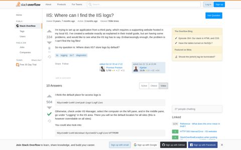 IIS: Where can I find the IIS logs? - Stack Overflow