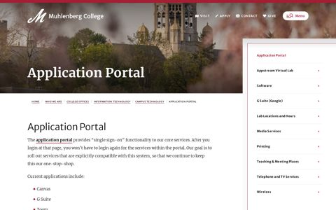 Application Portal | Muhlenberg College