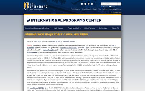 FAQs for F-1 Visa holders related to Fall 2020 | International ...