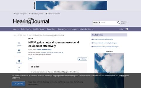 HIMSA guide helps dispensers use sound equipment effectively