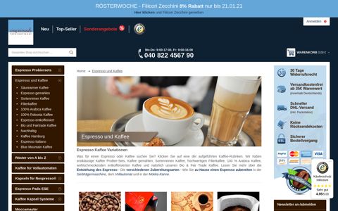 Espresso von Espresso-International ⇒ frisch + schnell online