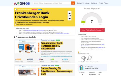 Frankenberger Bank Privatkunden Login