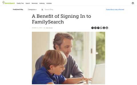 A Benefit of Signing In to FamilySearch • FamilySearch