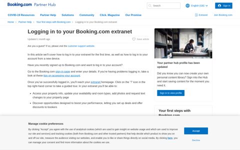 Logging in to your Booking.com extranet | Booking.com for ...