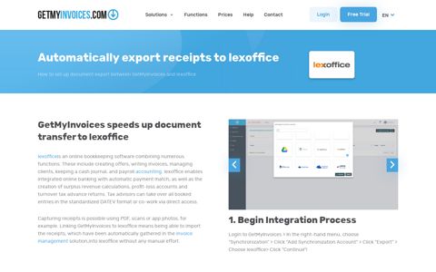 Automatically Export Receipts To lexoffice - GetMyInvoices