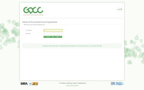 Green Deal Central Charge Database - Login