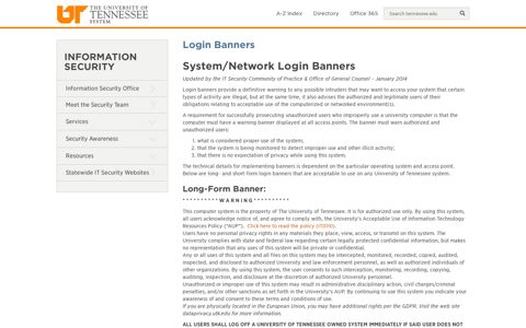 Login Banners - Information Security