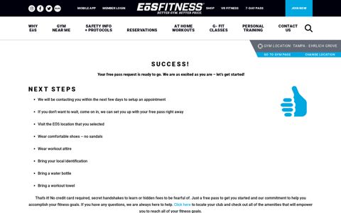 7 Day Pass - Thank You! | EōS Fitness
