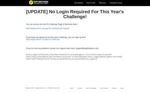 Get Fit Challenge l Login — Tapp Brothers