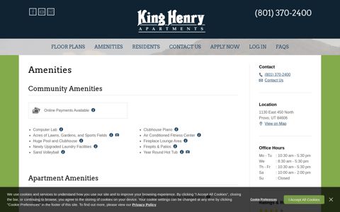 View Our Amenities | King Henry Apartments