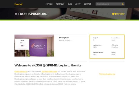 Ekosh.spjimr.org - Website data analysis by Danetsoft.com